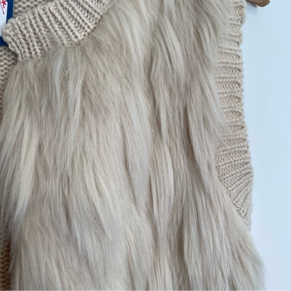 POTTER’S POT NWT Faux Fur Cardigan Vest in Taupe, Size Medium - Picture 9 of 9